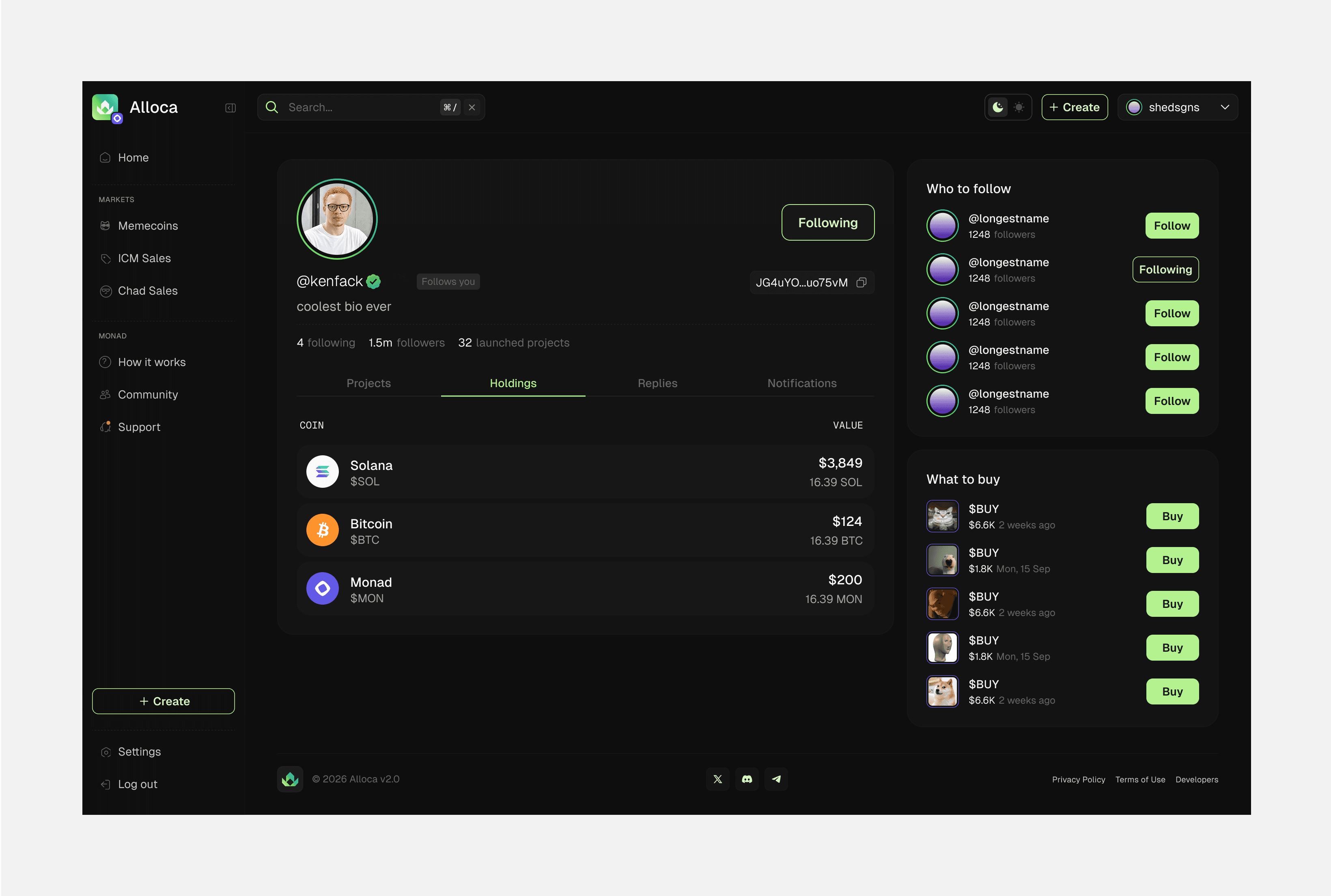 Profile holdings