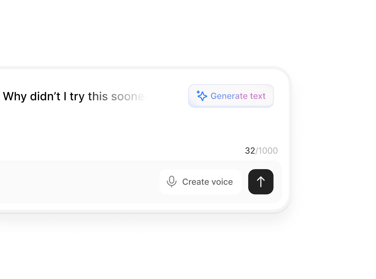 Prompt bar actions and generation controls