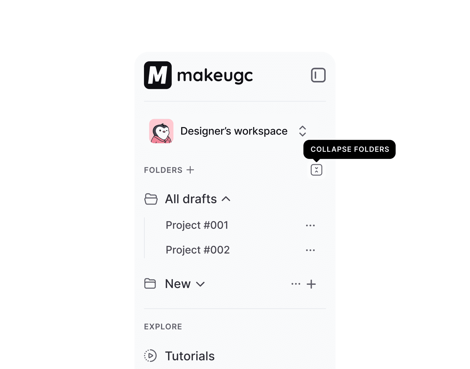 Workspace structure and project folders